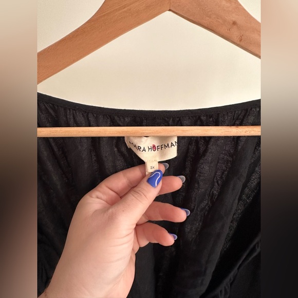 Mara Hoffman: Black Wrap Dress, Size 2X, Linen - Picture 3 of 5